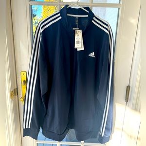 NEW Mens XXL Adidas Front Zip Jacket Black